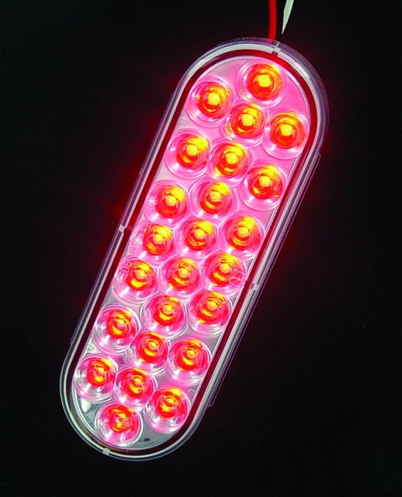 LED LMP SLD S/T/T CLR LENS RED OVAL 24-DIODES