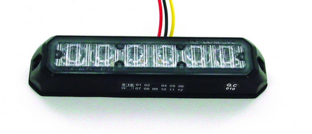 LED COMPACT WARNING LIGHT 6-DIODES AMBER