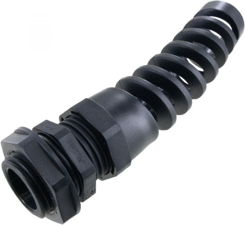 FLEX CONN .500in NPT  .23-.47in  BLACK c/w O-ring and locknut