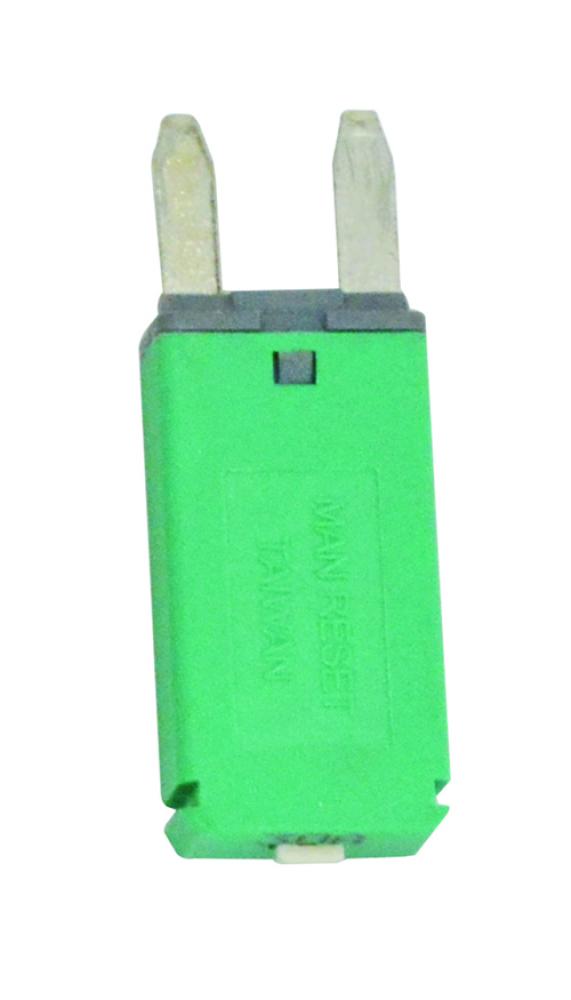 CIRCUIT BREAKER MANUAL RESET MINI BLADE 30A GREEN