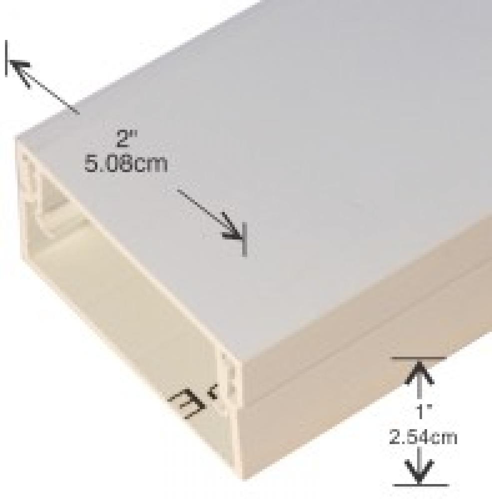 1 Inch H x 2 inch W WHITE RACEWAY (10pcs/case)