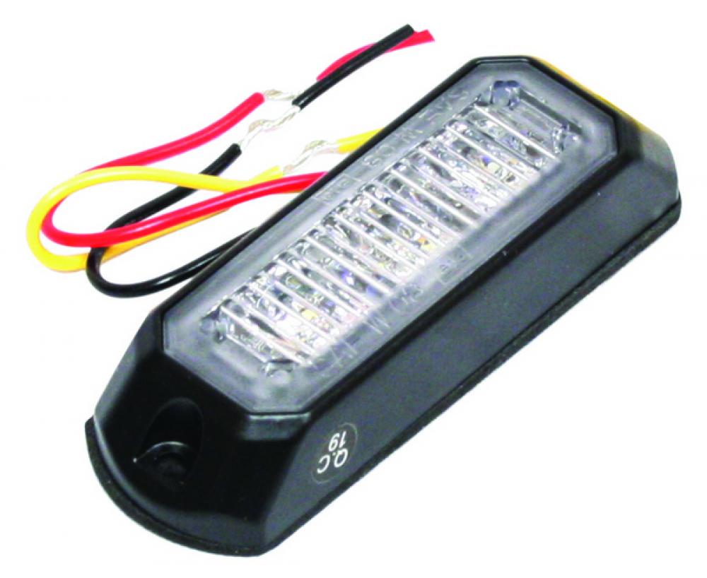 LED COMPACT WARNING LIGHT 3-DIODES WHITE