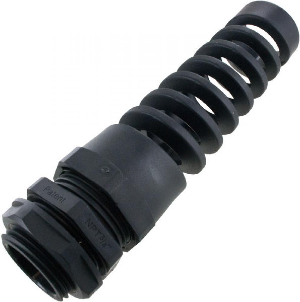 FLEX CONN .750in NPT  .51-.71in  BLACK c/w O-ring and locknut