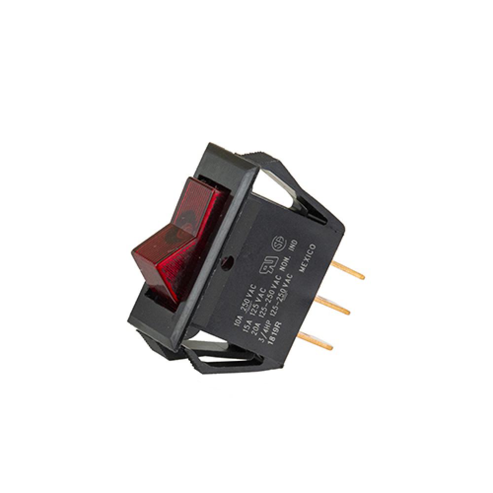 Switch Rocker Spst Quick Connect 15A Red