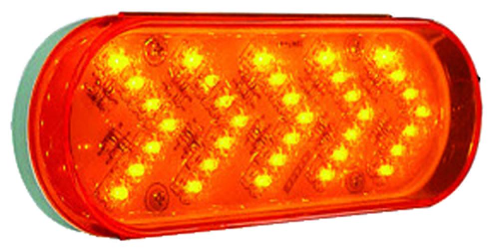 LED LMP STROBE OVAL AMBER 35-DIODES SEQUENTIAL FLASH