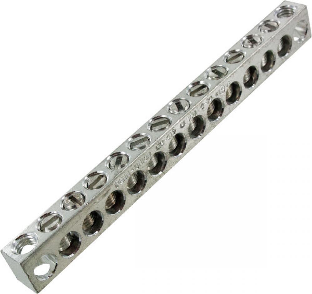 Aluminum Neutral bar, Tin Plated, 14-4 awg Copper and Aluminum, 12 circuits