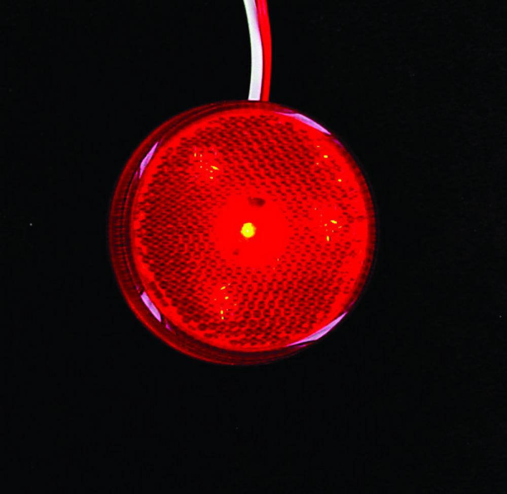 LED LMP SLD MKR RED ROUND 2-1/2Inch REFLECTIVE 4-DIODES