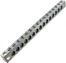 Techspan NA413 - Aluminum Neutral bar, Tin Plated, 14-4 awg Copper and Aluminum, 15 circuits