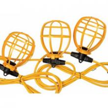 Techspan SL-7408 - 100ft String Light- 10 Lights-Plastic Guard -14/2 SJTW-15A-Yellow