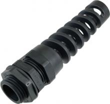 Techspan RFC16NA - FLEX CONN .500in NPT  .39-.56in  BLACK c/w O-ring and locknut