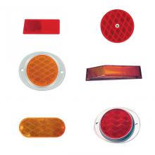 Techspan 716036B - REFL RED ROUND 2-3/16Inch CENTRE HOLE PLASTIC-BACK-10PK