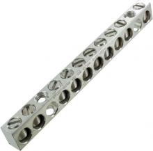 Techspan NA416 - Aluminum Neutral bar, Tin Plated, 14-2 awg Copper and Aluminum, 10 circuits