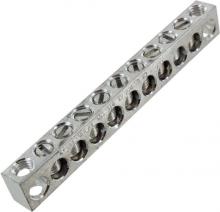 Techspan NA410 - Aluminum Neutral bar, Tin Plated, 14-4 awg Copper and Aluminum, 9 circuits