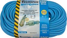 Techspan 769746 - EXTENSION CORD COLD WTHR 1TAP BLUE 14/3 100FT