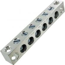 Techspan NA419 - Aluminum Neutral bar, Tin Plated, 14-2/0 awg Copper and Aluminum, 6 circuits