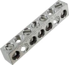 Techspan NA403 - Aluminum Neutral bar, Tin Plated, 14-4 awg Copper and Aluminum, 5 circuits