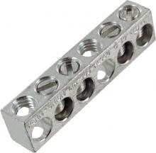 Techspan NA405 - Aluminum Neutral bar, Tin Plated, 14-4 awg Copper and Aluminum, 4 circuits