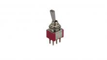 Techspan 35-057 - Switch Toggle On On Dpdt Flat Lever Pc Pins Thru-