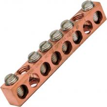 Techspan NC422 - Copper Neutral bar, 14-4 awg Copper Only, 6 circuits