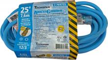 Techspan 769755 - EXTENSION CORD COLD WTHR 1TAP BLUE 12/3 25FT