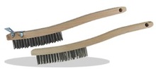 Pearl Abrasive Co. SCB319S - 3 X 19 Curved Handle Wire Scratch Brush, Stainless Steel