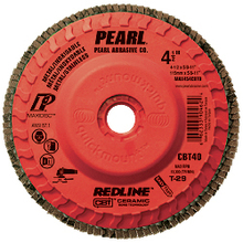 Pearl Abrasive Co. MAX508CBTQ - 5 x 5/8-11 Redline™ CBT™ Maxidisc™ Trim Flap Discs, T-29, CBT80