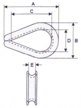 Vanguard Steel 2961 0200 - Heavy Wire Rope Thimbles