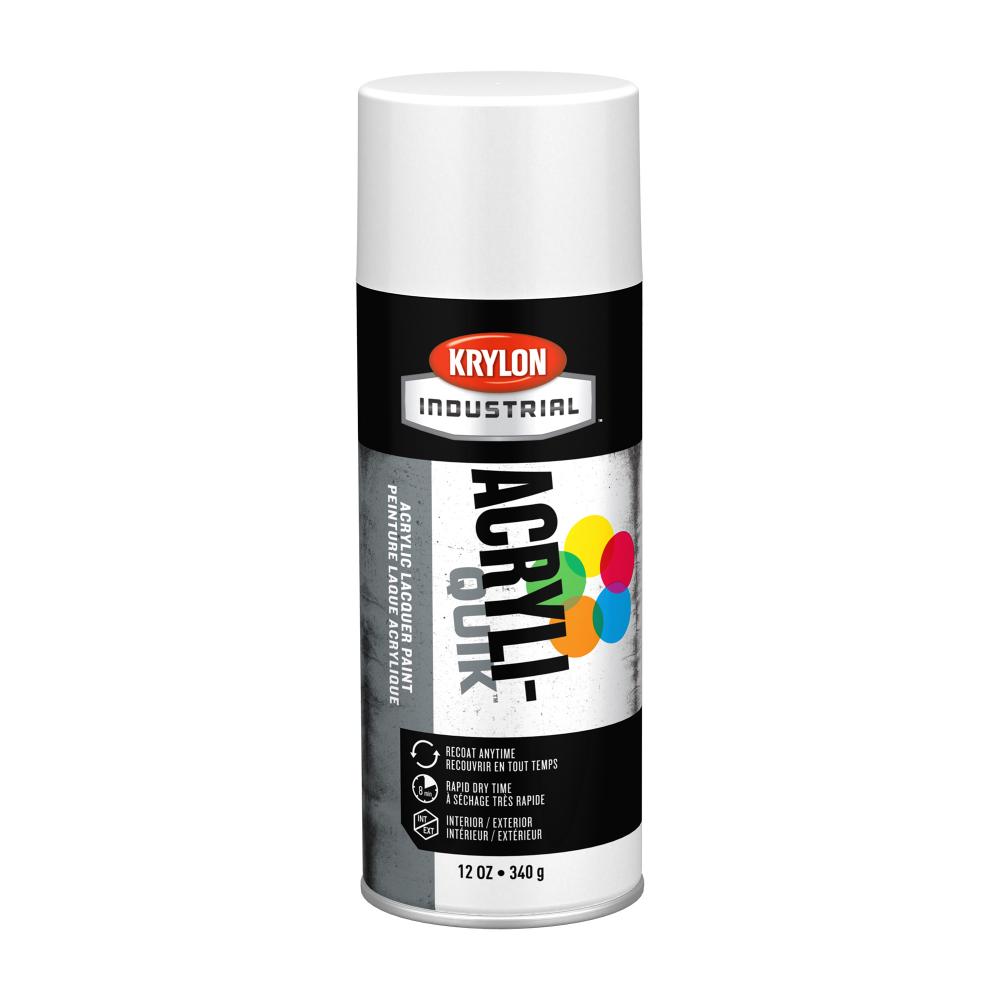 Krylon Industrial Acryli-Quik, Flat White, 12 oz.