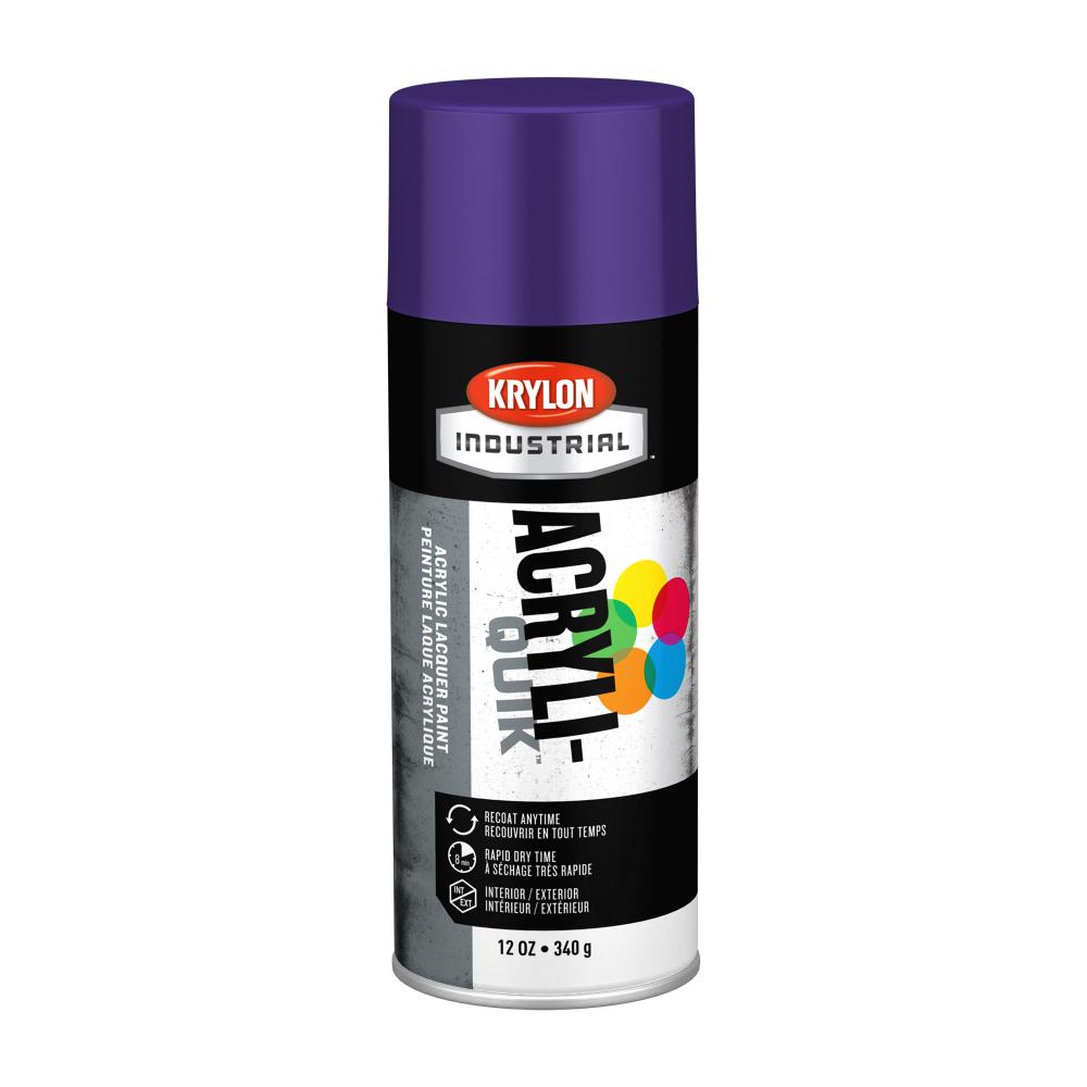 Krylon Industrial Acryli-Quik, Gloss, Safety Purple, 12 oz.