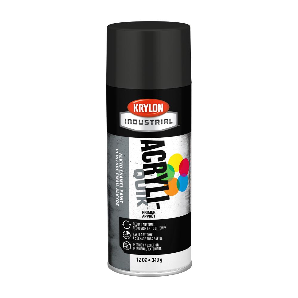 Krylon Industrial Acryli-Quik, Charcoal Black Primer, 12 oz.