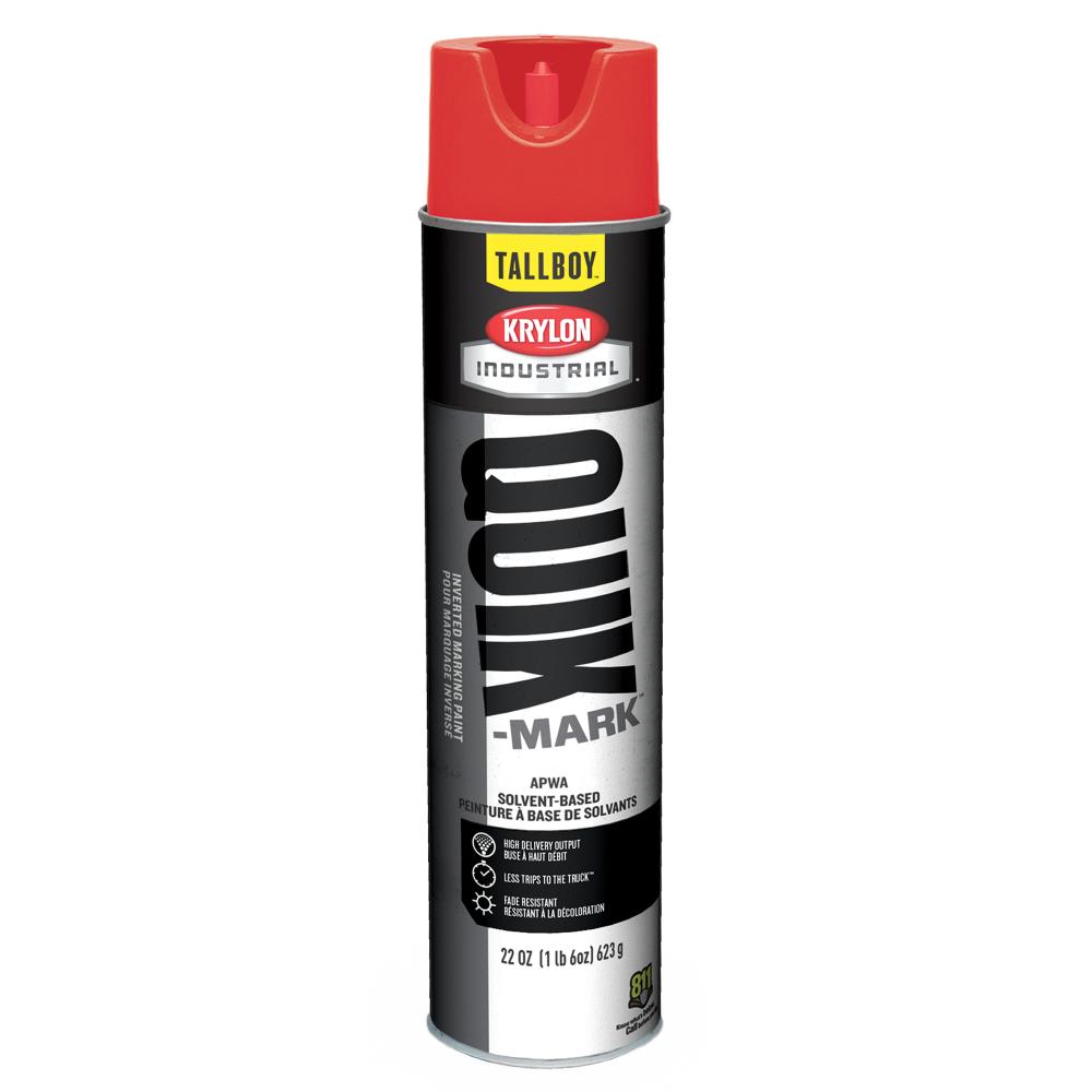 Krylon® Industrial Quik-Mark TallBoy Solvent-Based Inverted Marking Paint, Red,