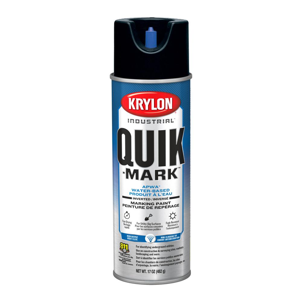 Krylon Industrial Quik-Mark Water-Based Marking Paint, Black, 17 oz.