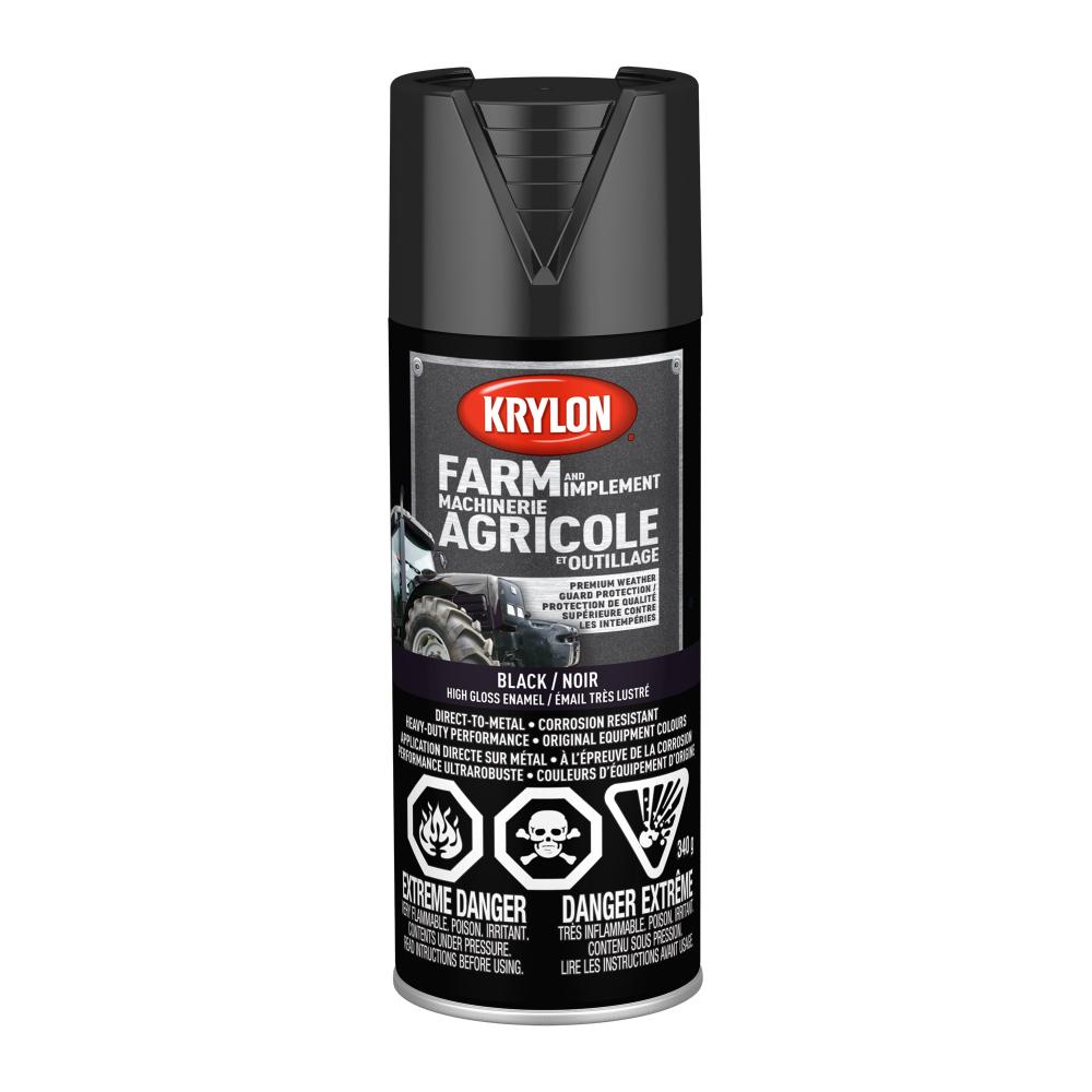 Krylon® Farm & Implement Spray Paint, Gloss, Black, 340 g