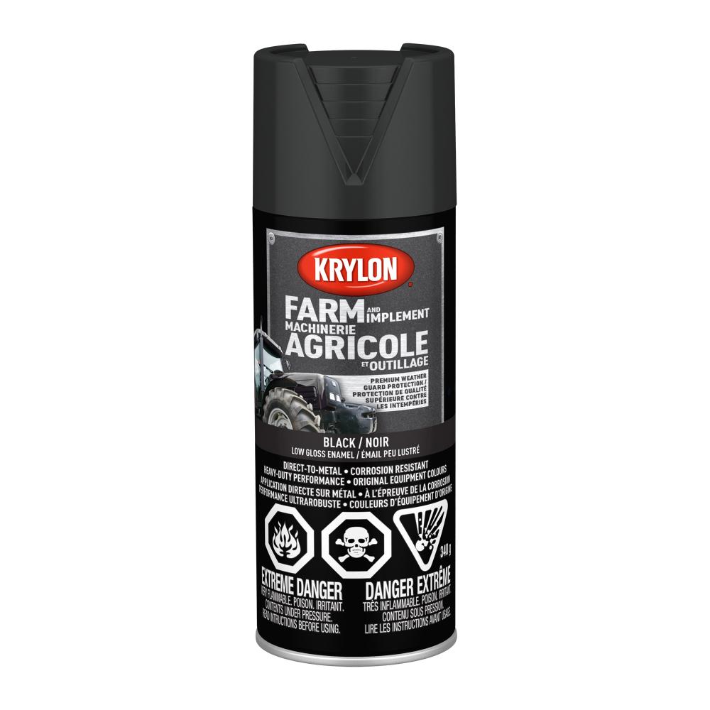 Krylon® Farm & Implement Spray Paint, Low Gloss, Black, 340 g