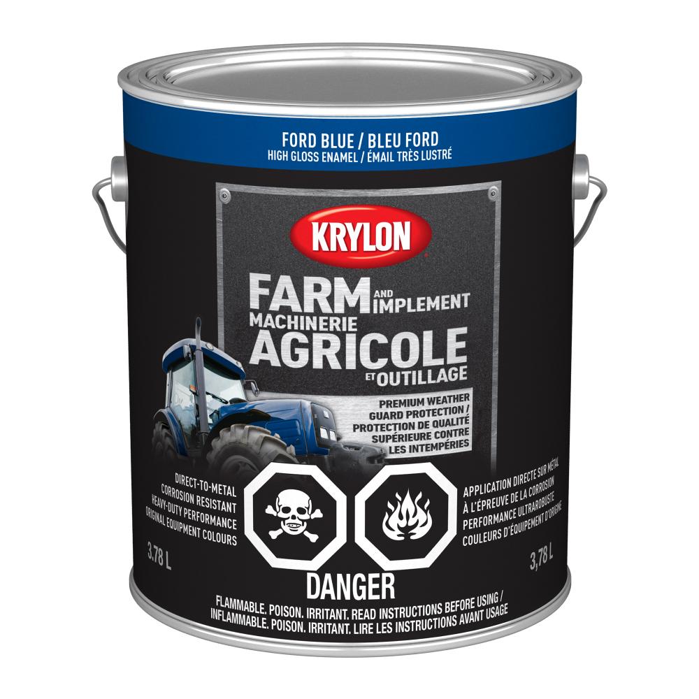 Krylon® Farm & Implement Paint Brush On, High Gloss, Ford Blue, 3.78 L