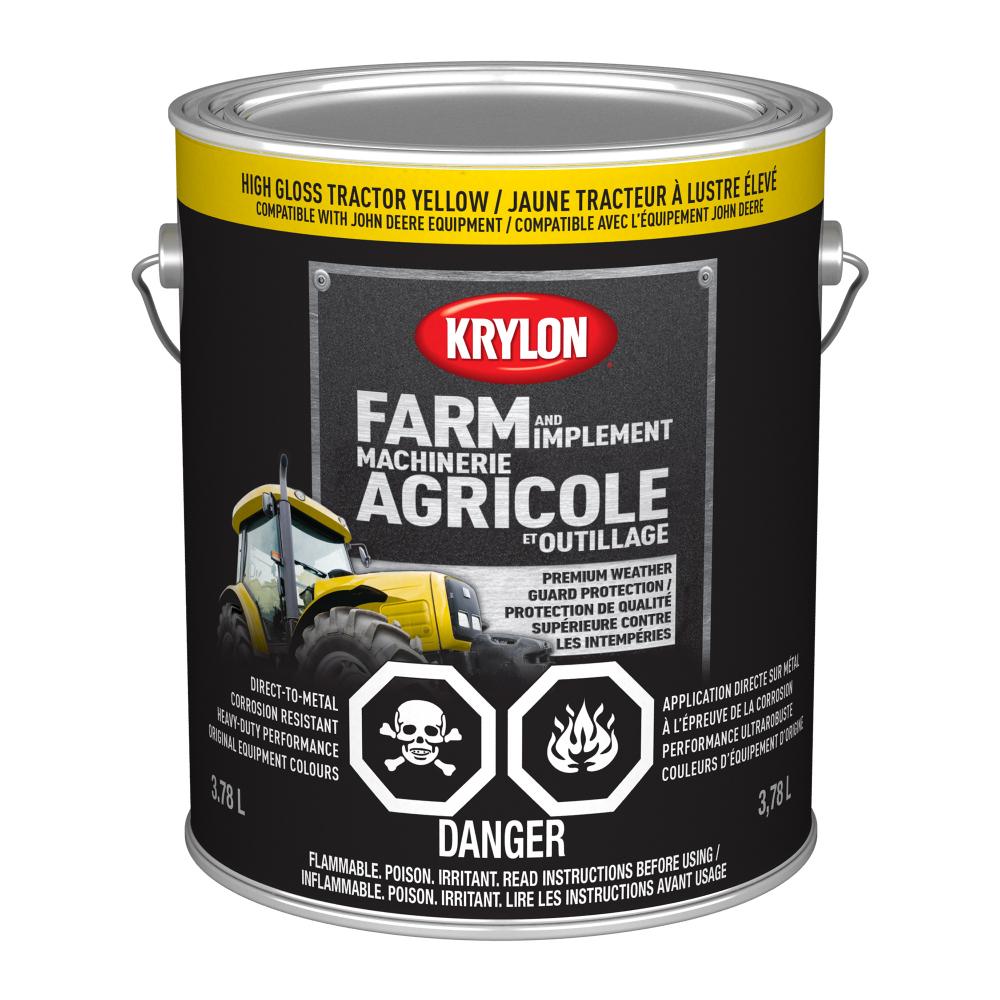 Krylon® Farm & Implement Paint Brush On, High Gloss, John Deere Yellow, 3.78 L