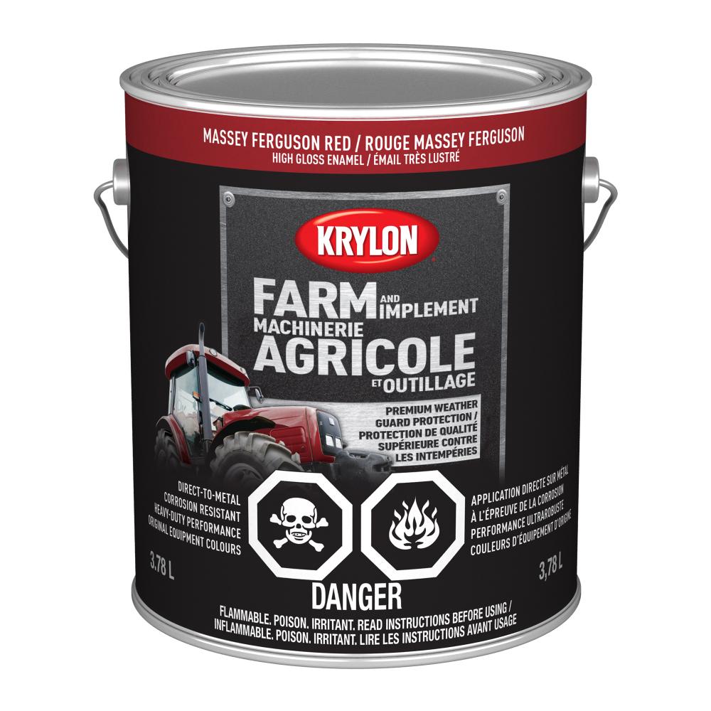 Krylon® Farm & Implement Paint Brush On, High Gloss, Massey Ferguson Red, 3.78 L