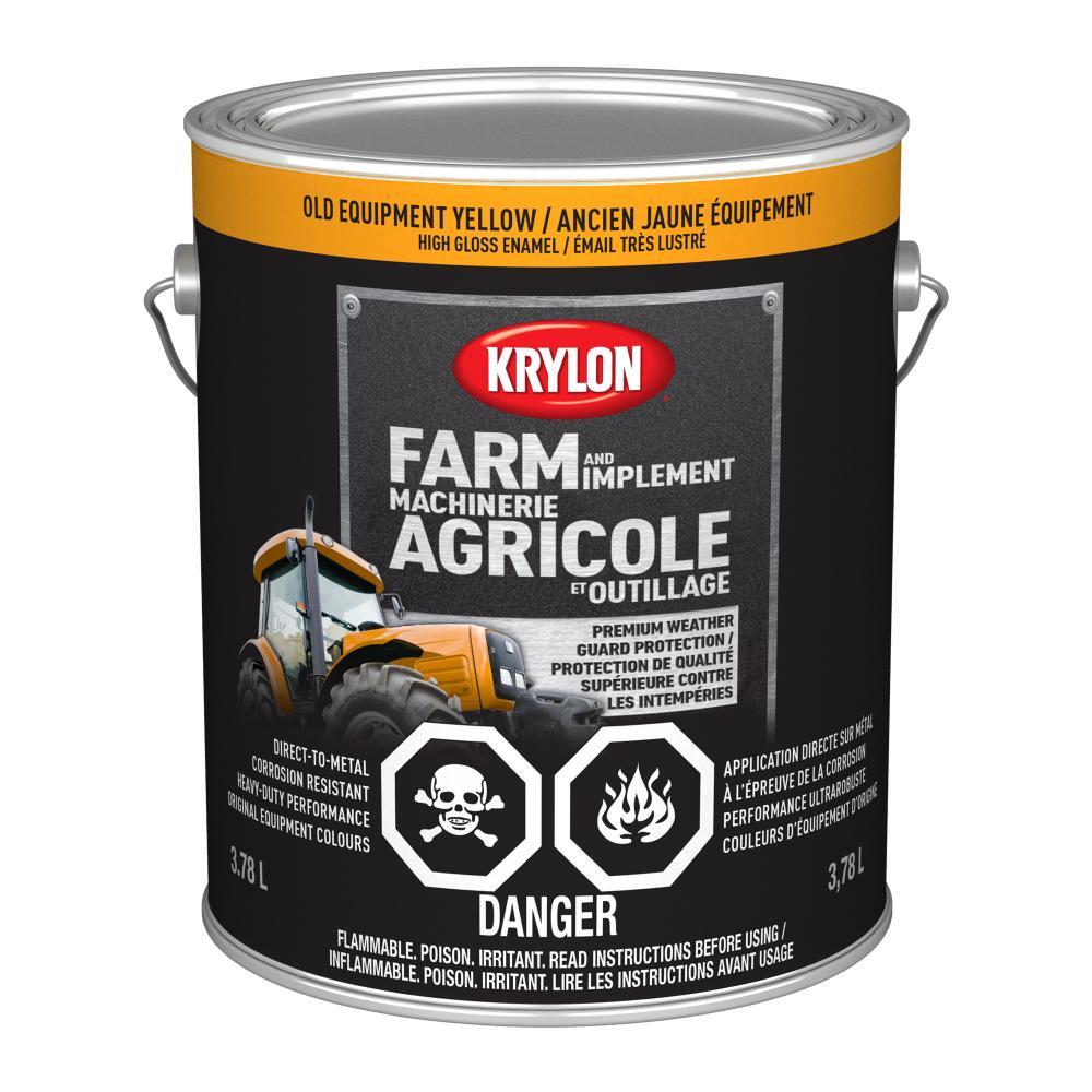 Krylon® Farm & Implement Paint Brush On, High Gloss, Old Equipment Yellow, 3.78