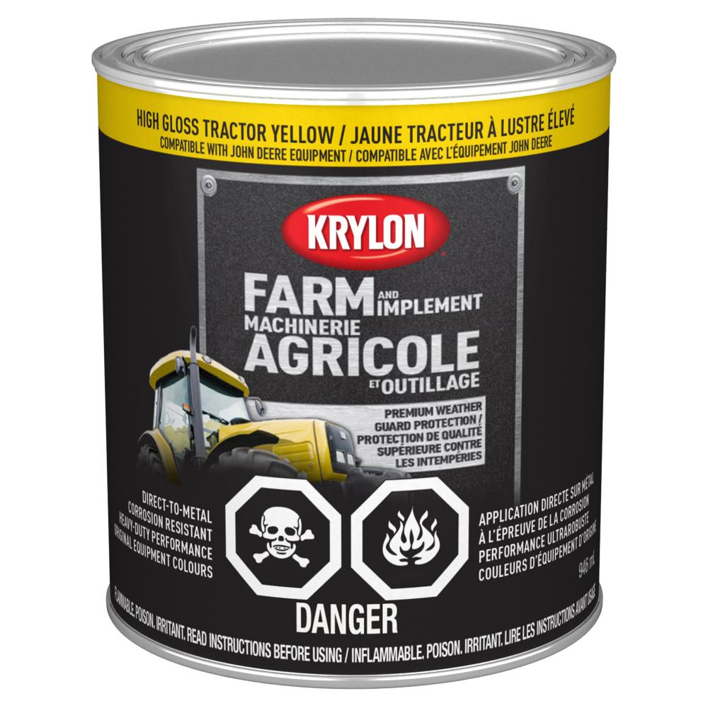 Krylon® Farm & Implement Paint Brush On, High Gloss, John Deere Yellow, 946 mL