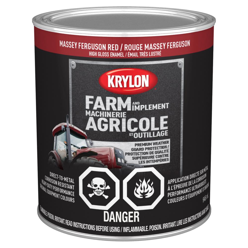 Krylon® Farm & Implement Paint Brush On, High Gloss, Massey Ferguson Red, 946 mL