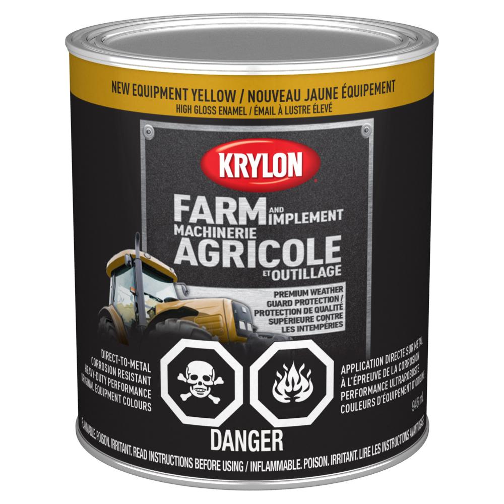 Krylon® Farm & Implement Paint Brush On, High Gloss, New Equipment Yellow, 946 m