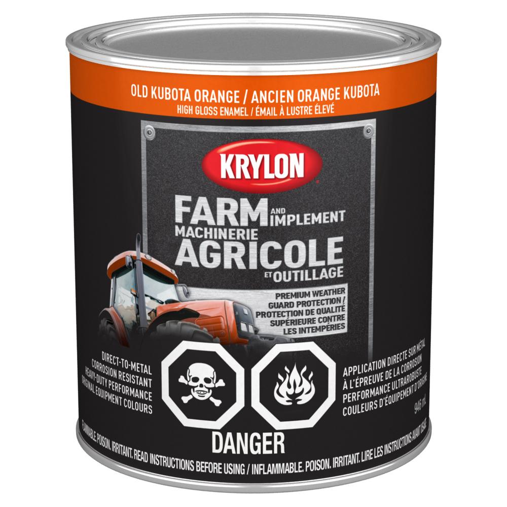 Krylon® Farm & Implement Paint Brush On, High Gloss, Old Kubota Orange, 946 mL