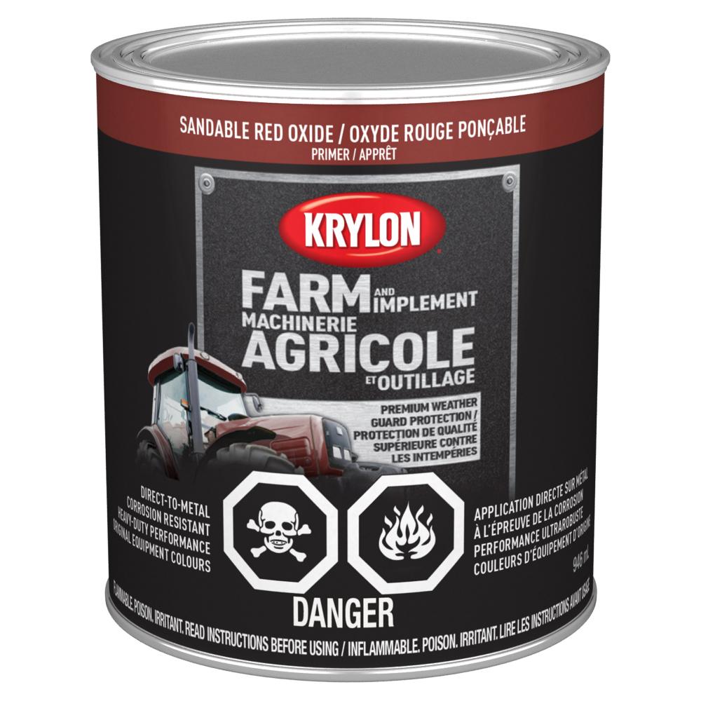 Krylon® Farm & Implement Brush On Primer, Sandable Red Oxide, 946 mL