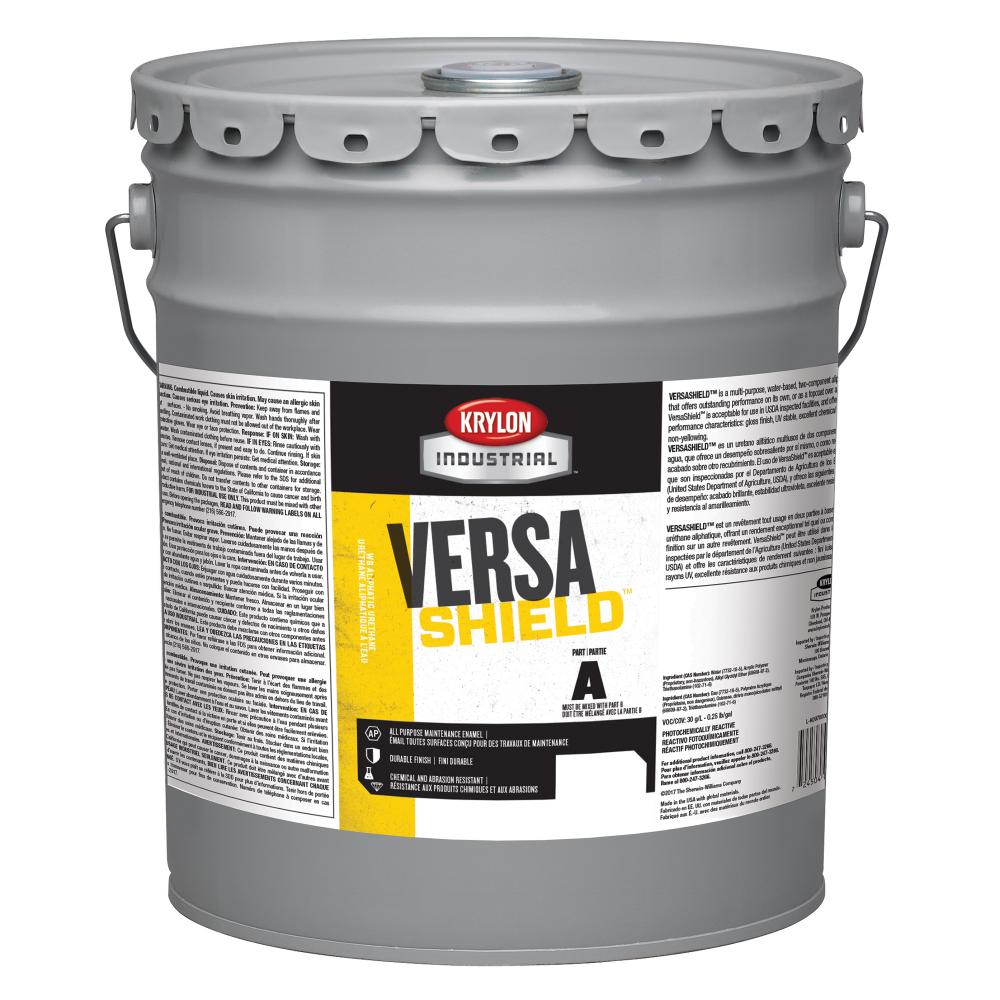 Krylon Industrial VersaShield 2K Waterborne Polyurethane, Gloss, Clear, Part A, 3 Gallon