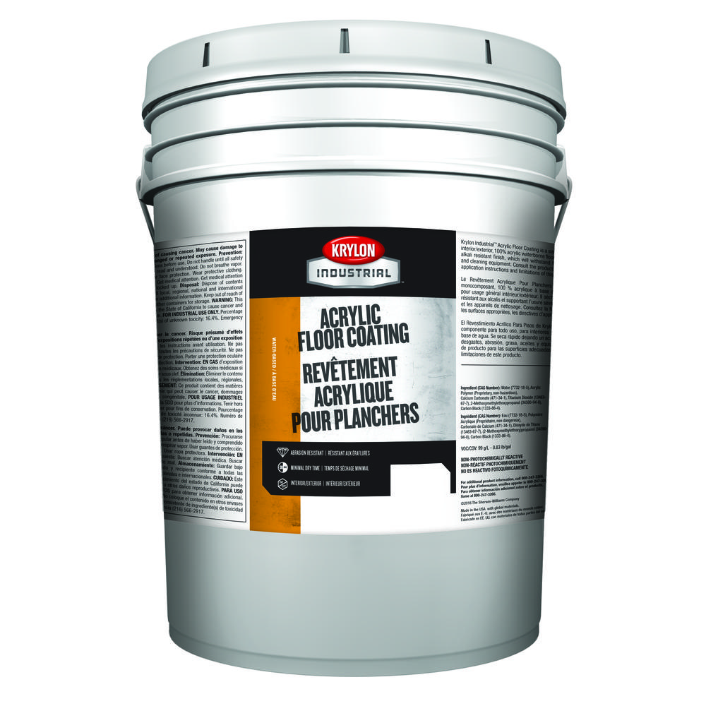 Krylon Industrial Acrylic Floor Coating, Neutral Base, 5 Gallon