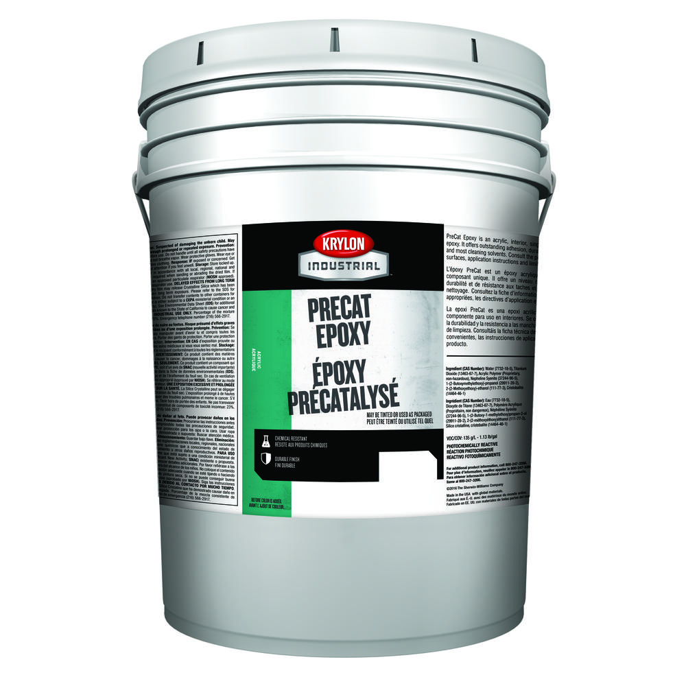 Krylon Industrial PreCat Epoxy, Semi Gloss, White Base, 5 Gallon