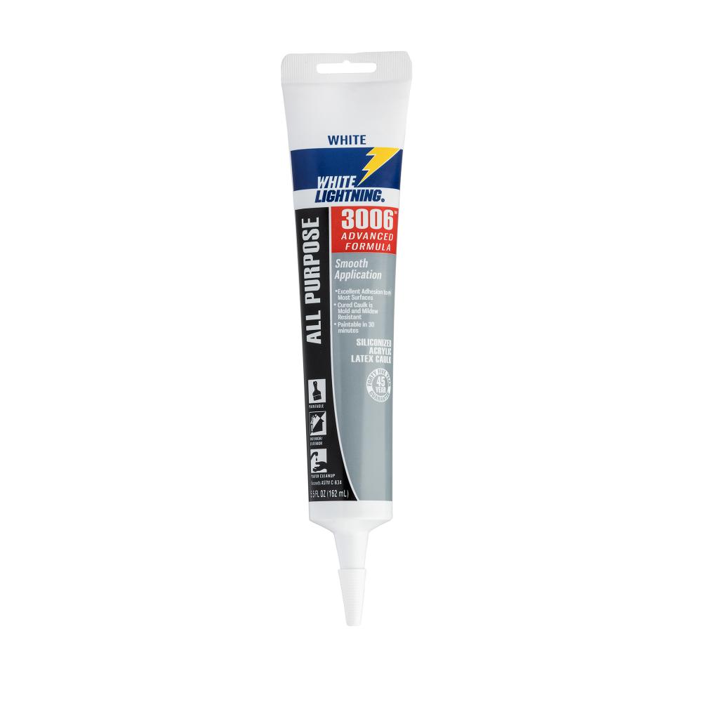 White Lighting® 3006™ Advanced Formula Caulk, White, 162 mL