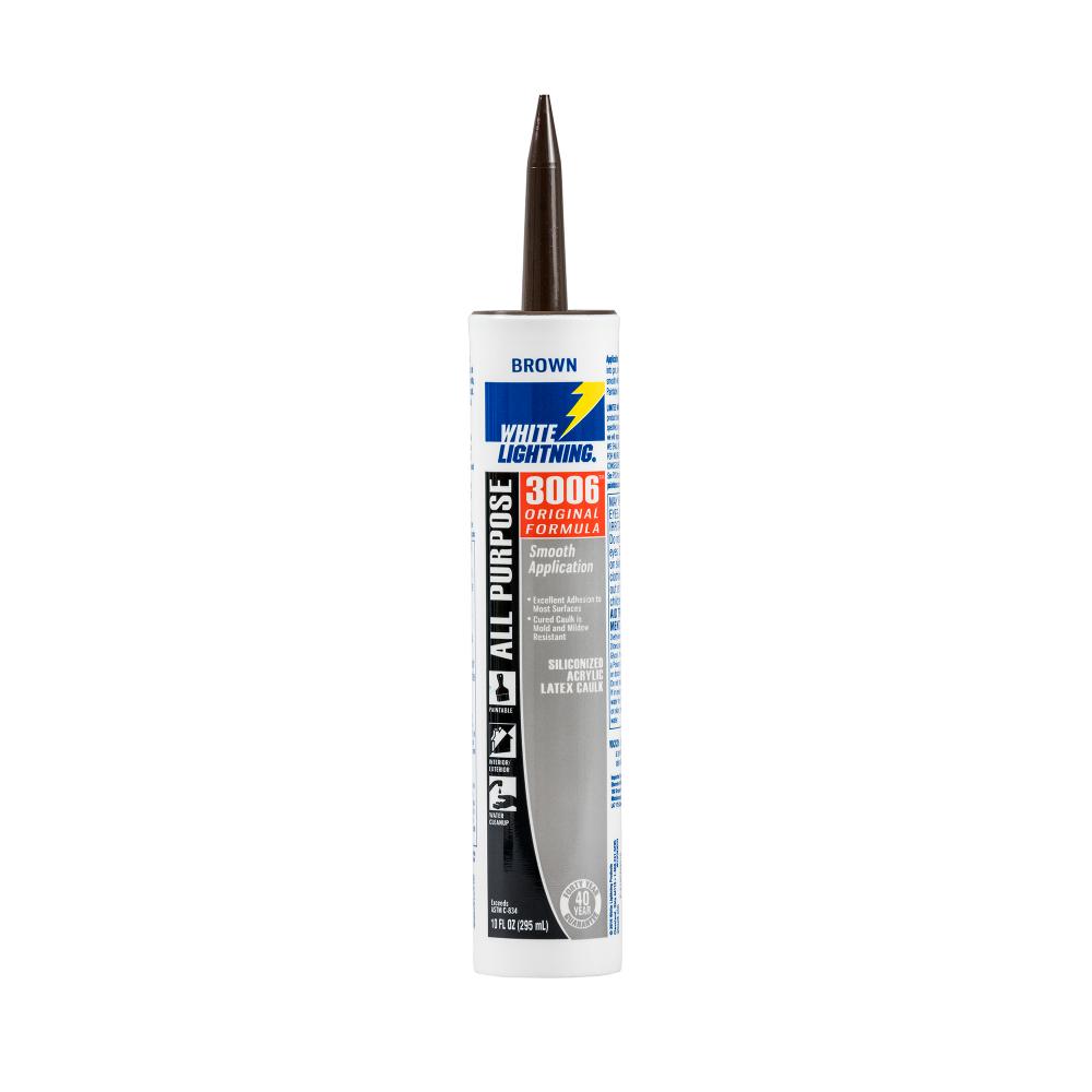 White Lightning® 3006™ All Purpose Adhesive Caulk, Brown, 295 mL