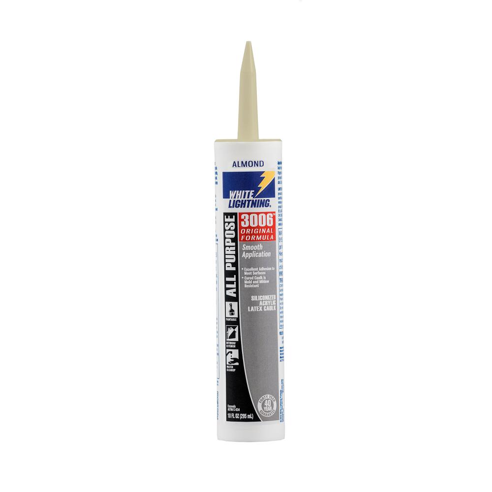 White Lightning® 3006™ All Purpose Adhesive Caulk, Almond, 295 mL