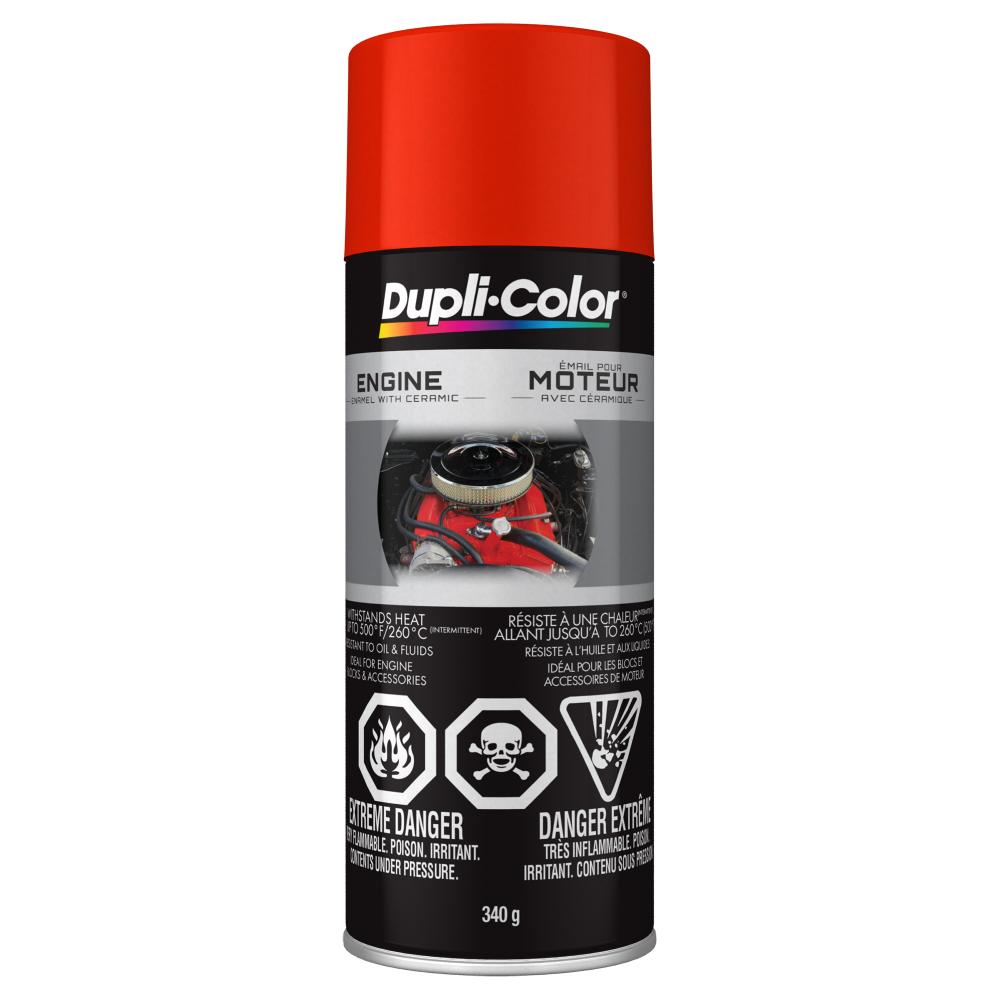 Dupli-Color Engine Enamel with Ceramic, Chevrolet Orange-Red, 12 oz.